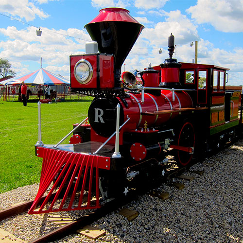 All aboard our miniture train as we explore our fall family farm