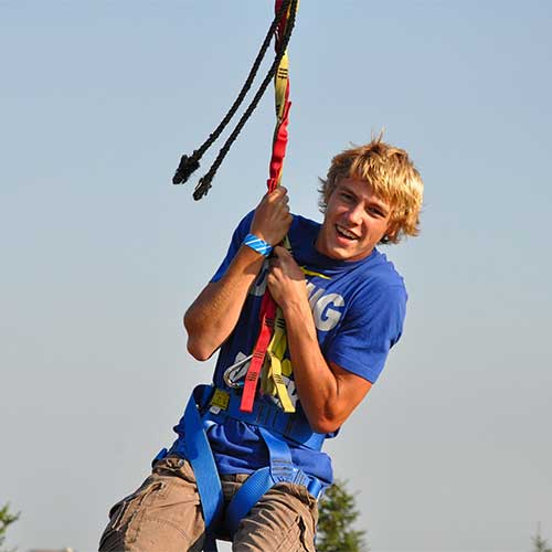Zip down our 100 foot zipline from our 40 foot observation tower